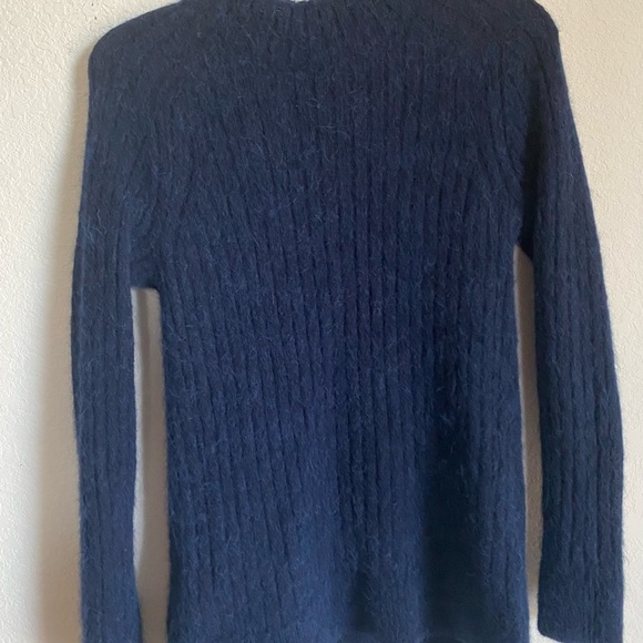 Banana Republic Wool Alpaca Blend Ribbed Eyelash Mock Neck Preppy Sweater XS - Picture 5 of 12
